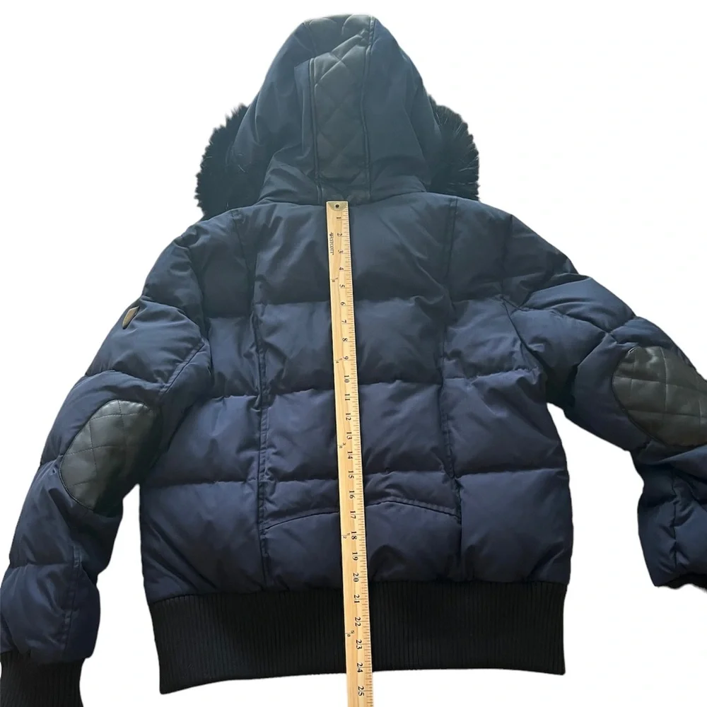 NWT Vince Camuto Quilted Down Fill Bomber Coat with Faux Fur Navy Black XL Women - Picture 8 of 16